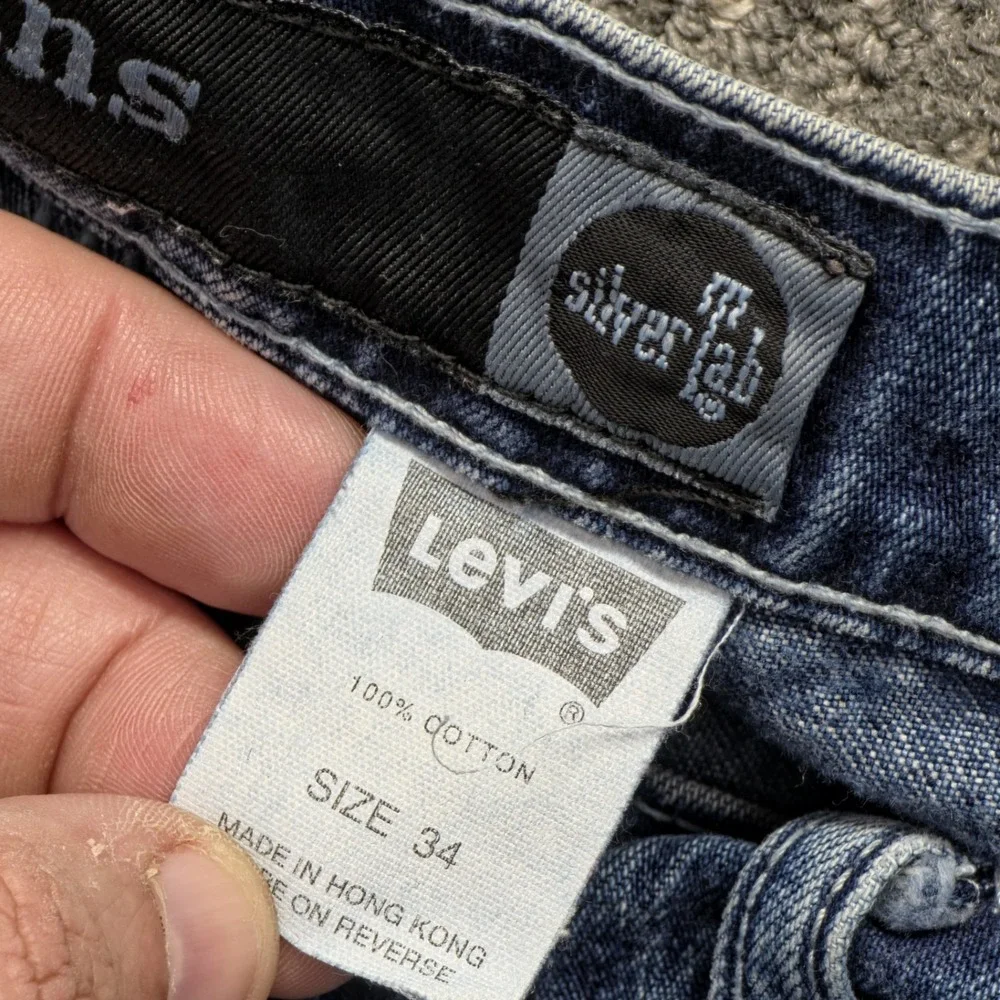 Vintage Levis SilverTab Carpenter Shorts Mens 34 Baggy Denim Blue 90s Y2K Skater
